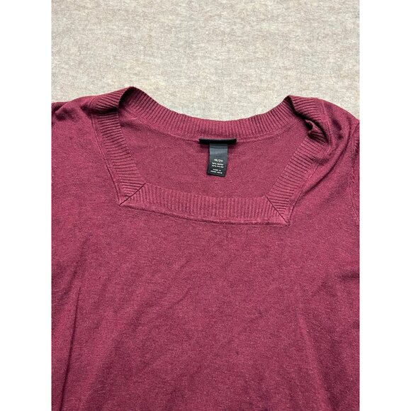 Lane Bryant Maroon Red Long Sleeve Knit Pullover Sweater Size 18/20 - Picture 2 of 7